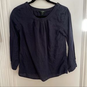 J. Crew Navy Chambray Top